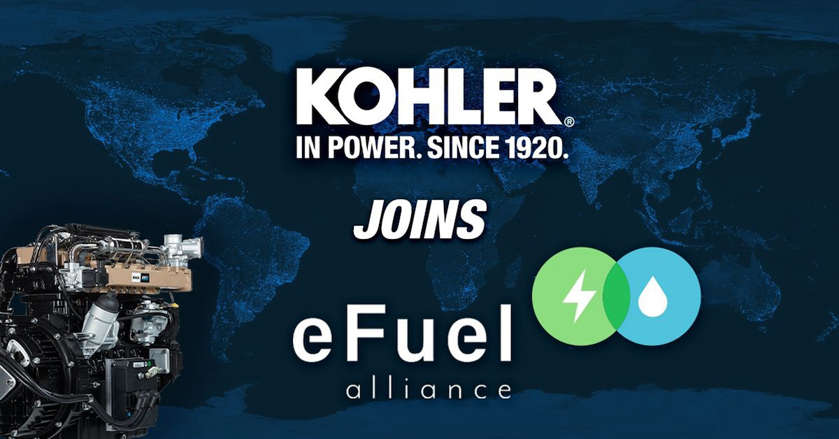 Kohler entra a far parte di eFuel Alliance, per un futuro a impatto zero