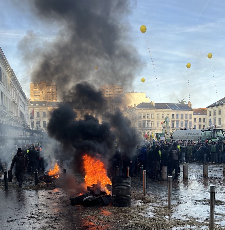 Protesta agricoltori a Bruxelles