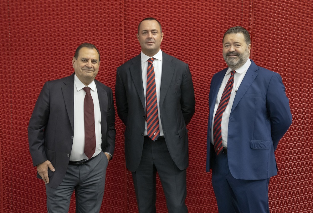 Nella foto da sinistra: Luigi De Puppi, CEO di Maschio Gaspardo, Mirco Maschio, presidente, e Andrea Maschio, presidente della Maschio Holding
